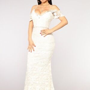 Fashion nova crystal castle maxi dress ivory